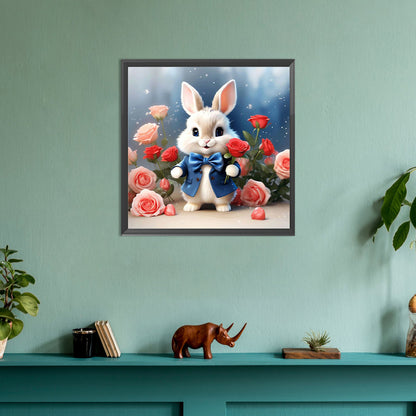 Flower Bunny - Full Round Drill Diamond Painting 30*30CM