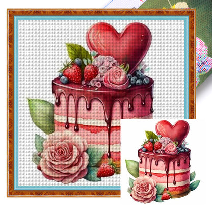 Strawberry Cake - 9CT Stamped Cross Stitch 40*40CM