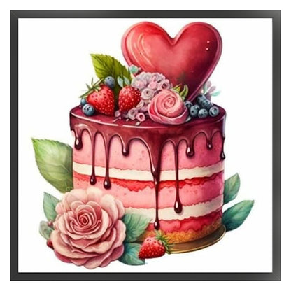 Strawberry Cake - 9CT Stamped Cross Stitch 40*40CM