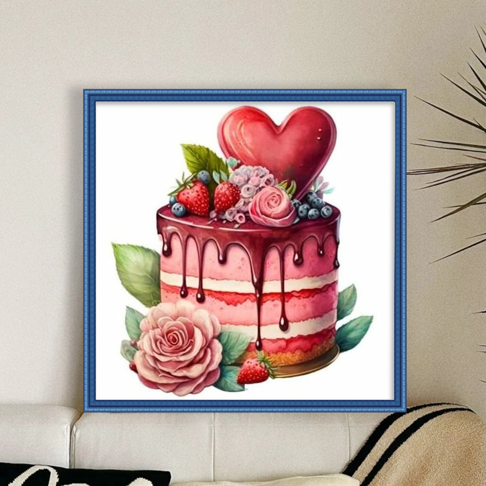 Strawberry Cake - 9CT Stamped Cross Stitch 40*40CM