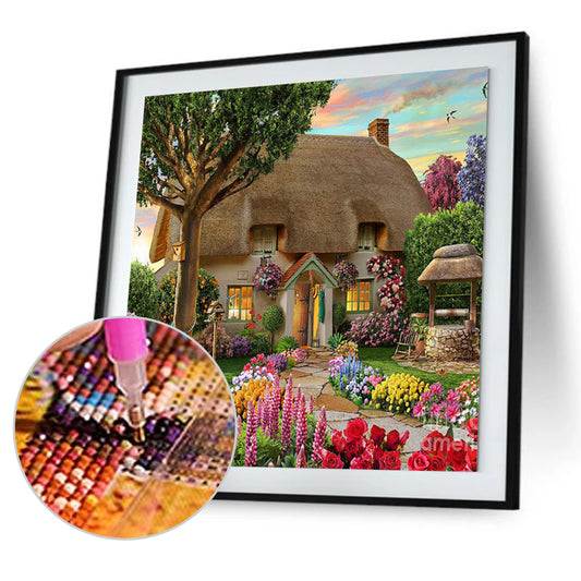 Garden Cottage - Full Round Drill Diamond Painting 30*30CM