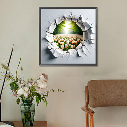 Garden Outside Wall - Full Round Drill Diamond Painting 30*30CM