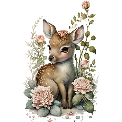 Deer - Full Round Drill Diamond Painting 30*50CM