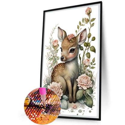 Deer - Full Round Drill Diamond Painting 30*50CM