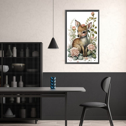 Deer - Full Round Drill Diamond Painting 30*50CM