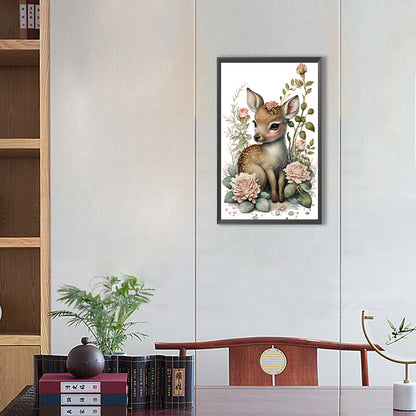 Deer - Full Round Drill Diamond Painting 30*50CM