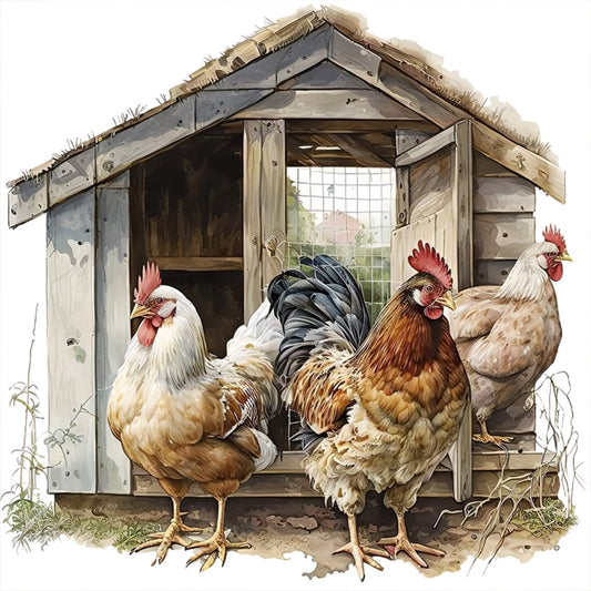 Farm Rooster - Full Round Drill Diamond Painting 30*30CM
