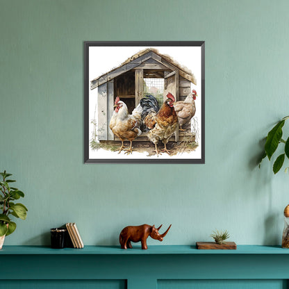 Farm Rooster - Full Round Drill Diamond Painting 30*30CM