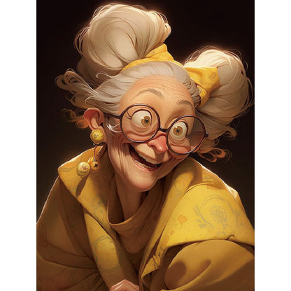 Cute Grandma - Full Round Drill Diamond Painting 30*40CM