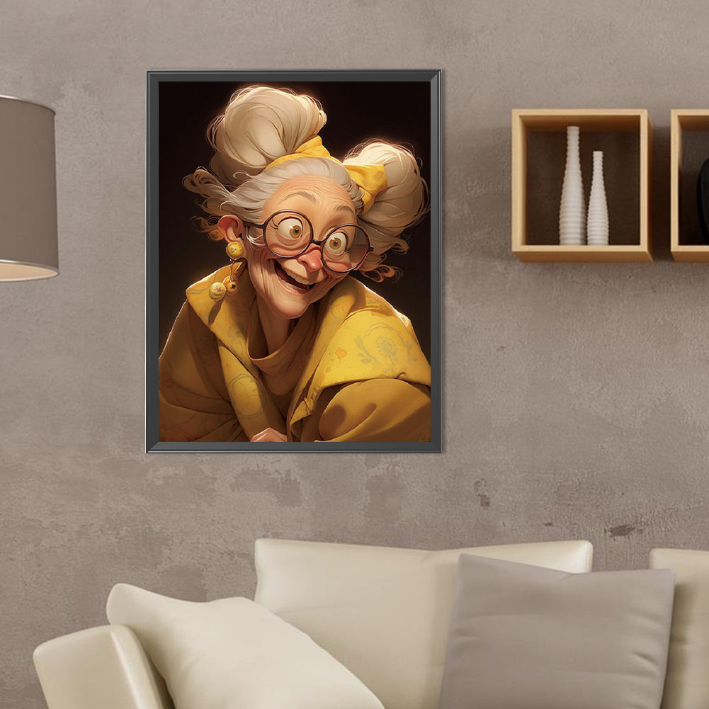 Cute Grandma - Full Round Drill Diamond Painting 30*40CM