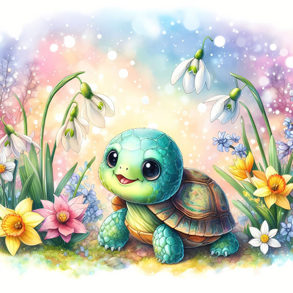 Spring Turtle - Full Round Drill Diamond Painting 30*30CM