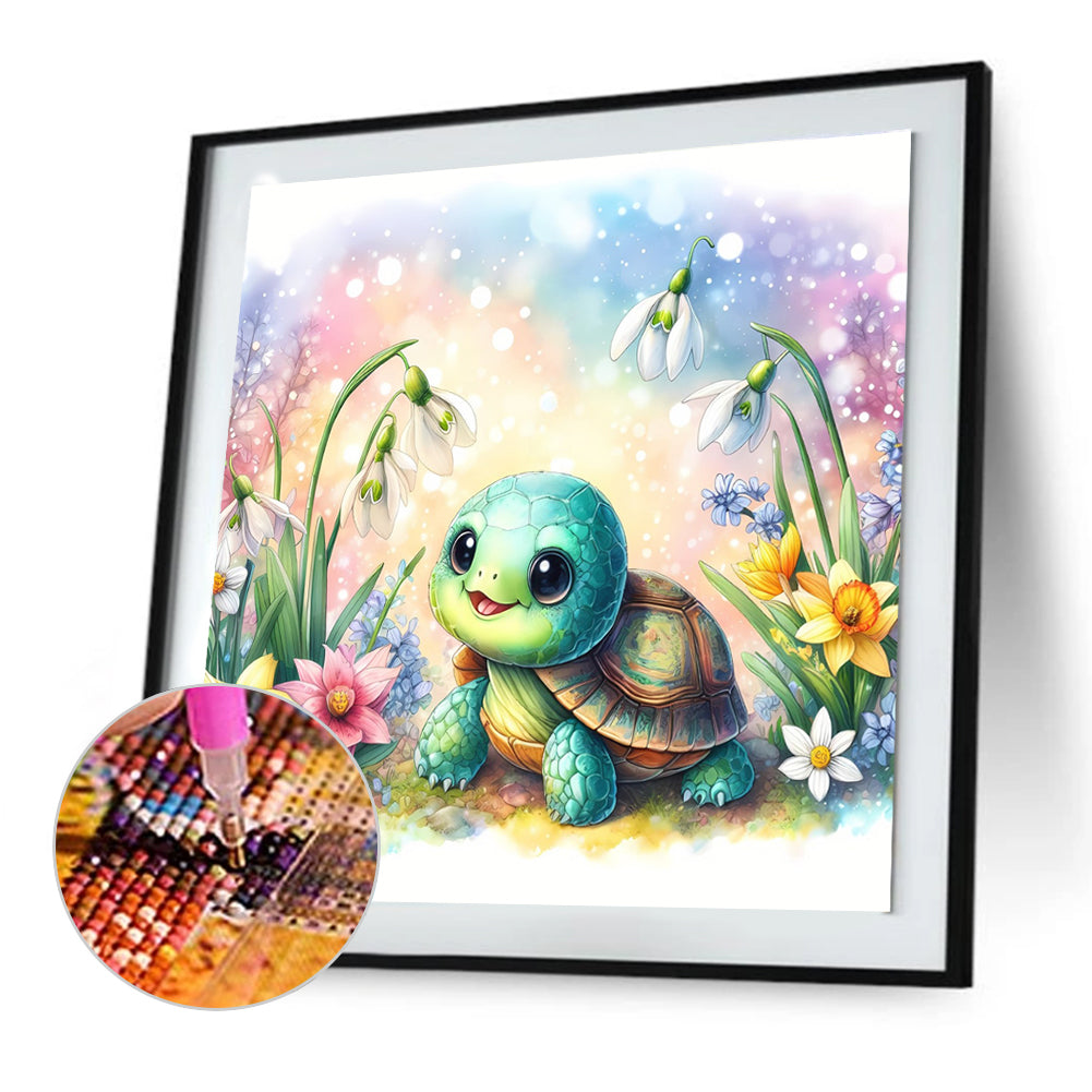 Spring Turtle - Full Round Drill Diamond Painting 30*30CM