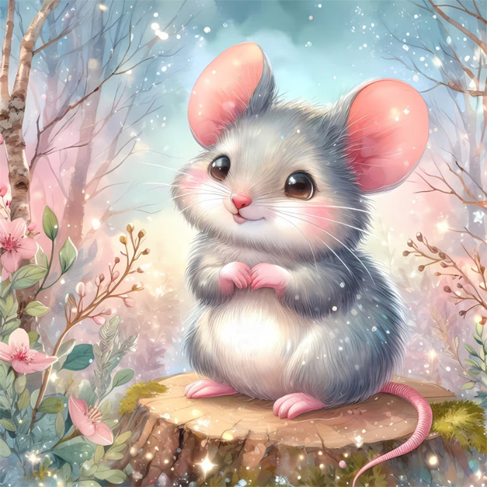 Spring Little Mouse - Full Round Drill Diamond Painting 30*30CM