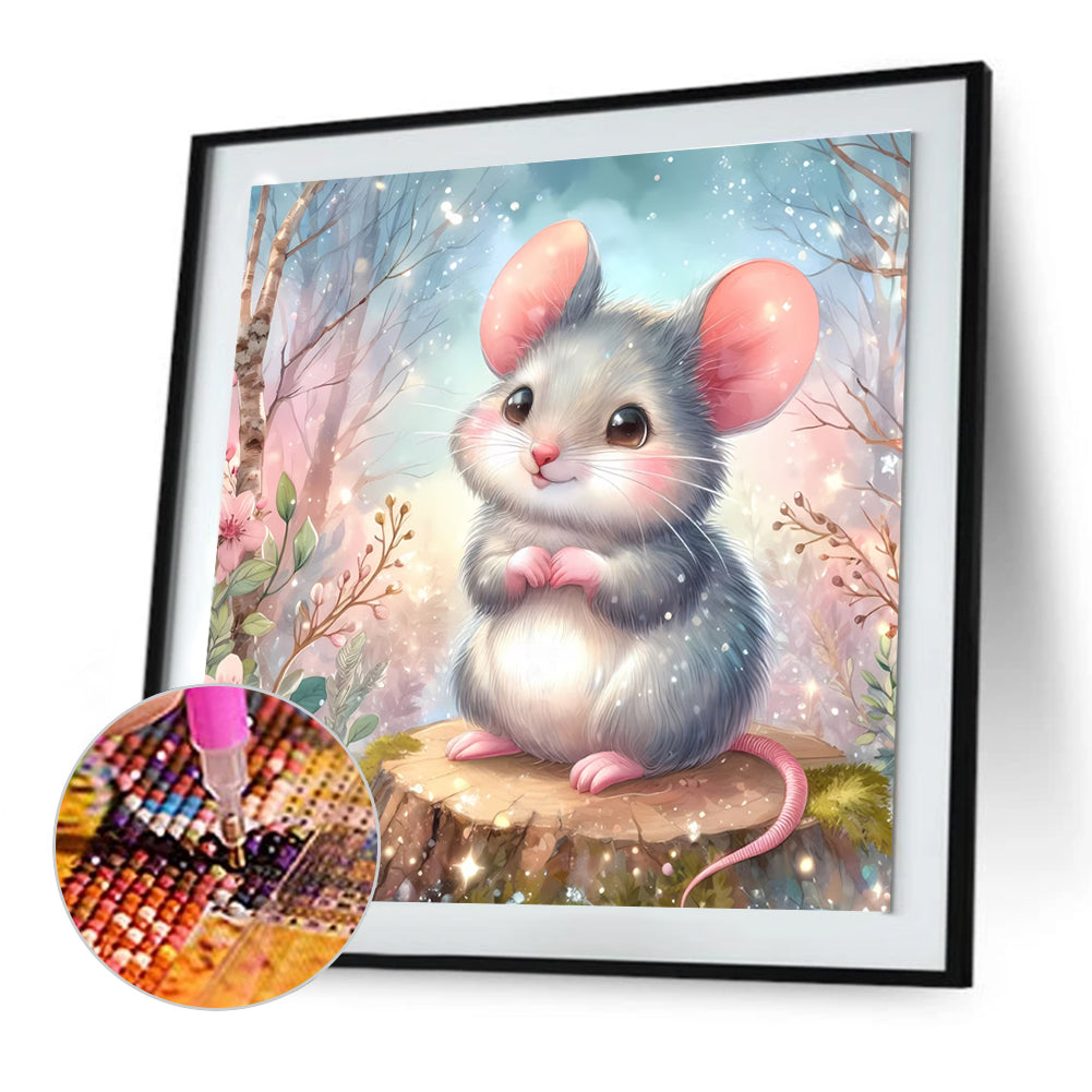 Spring Little Mouse - Full Round Drill Diamond Painting 30*30CM