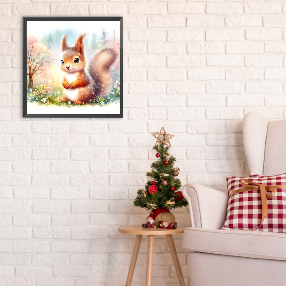 Spring Squirrel - Full Round Drill Diamond Painting 30*30CM