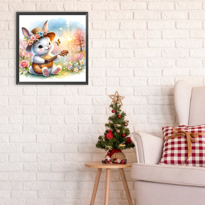 Rabbit Playing Guitar - Full Round Drill Diamond Painting 30*30CM