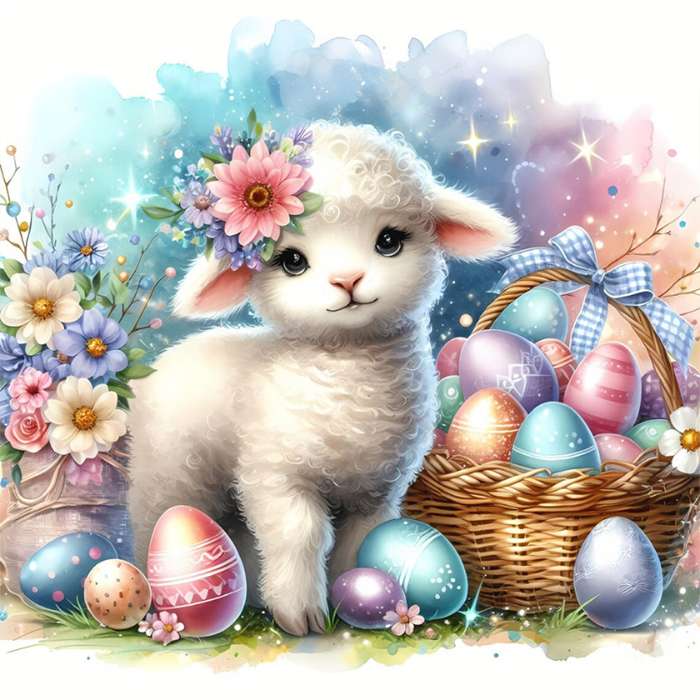 Sheep And Eggs - Full Round Drill Diamond Painting 30*30CM