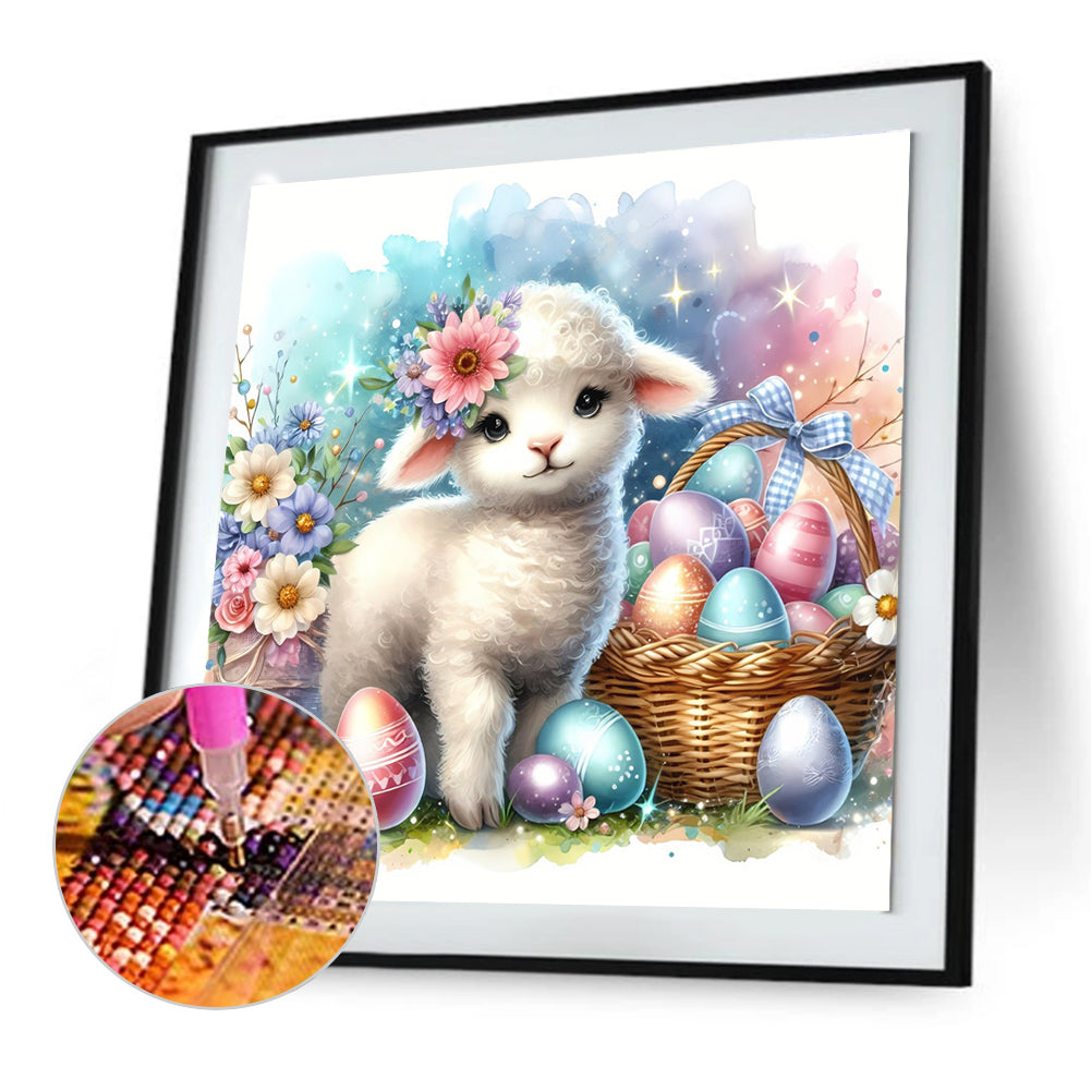 Sheep And Eggs - Full Round Drill Diamond Painting 30*30CM