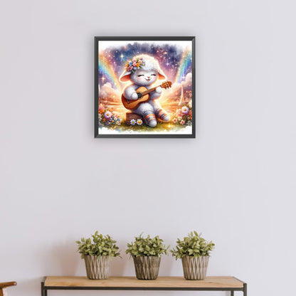 Sheep Playing Guitar - Full Round Drill Diamond Painting 30*30CM
