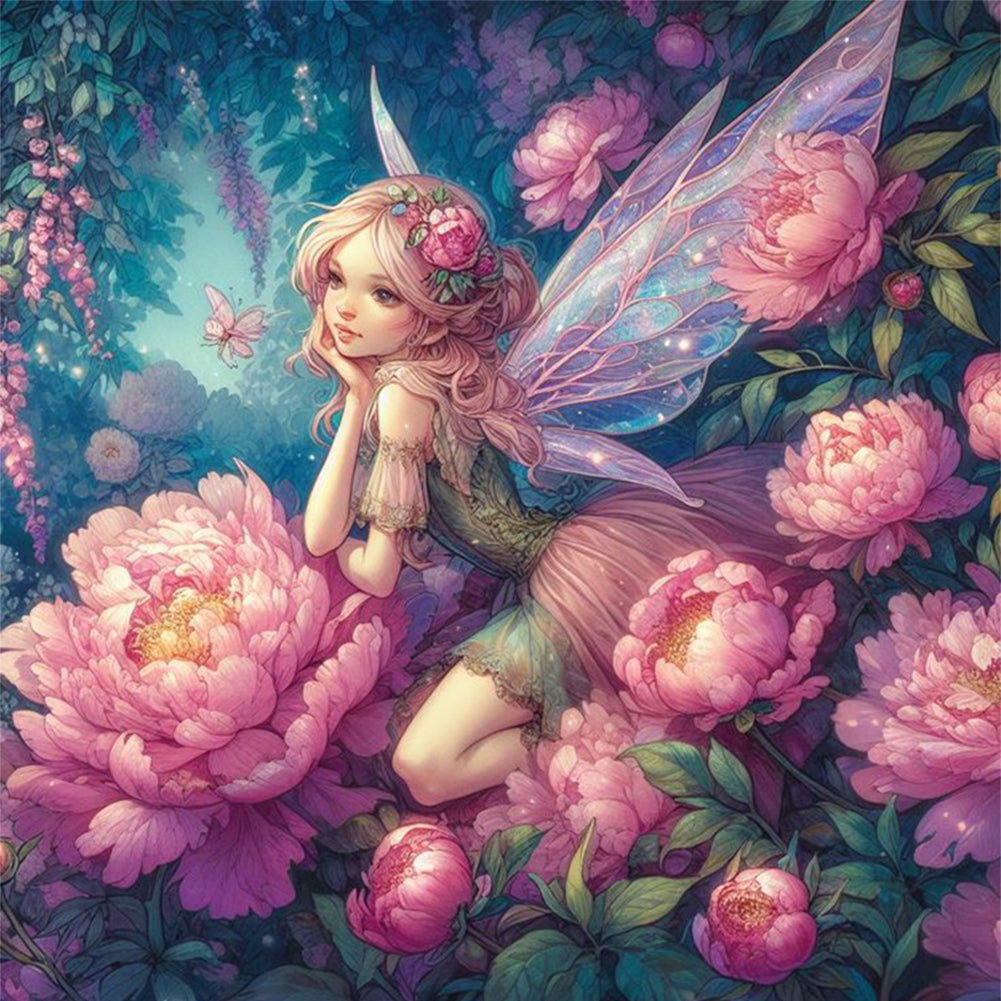 Rose Butterfly Fairy - 11CT Stamped Cross Stitch 40*40CM