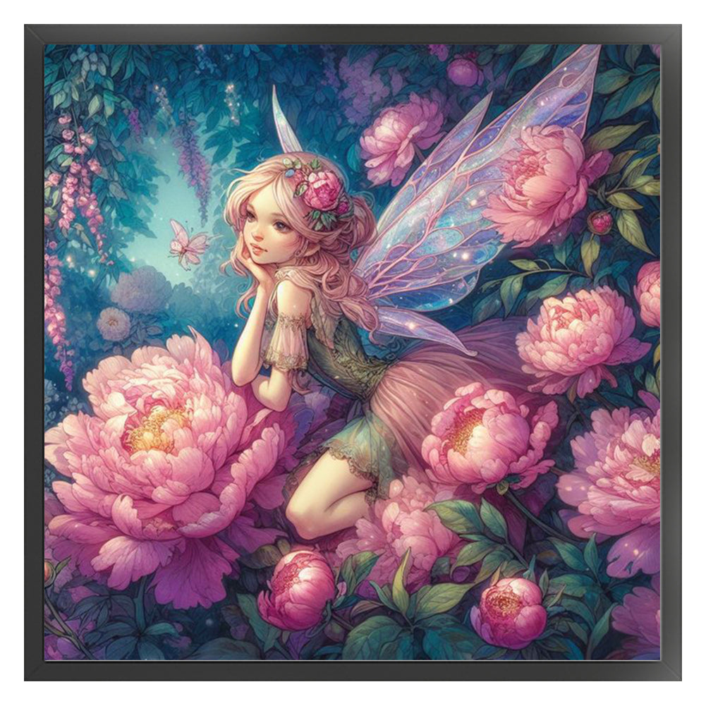 Rose Butterfly Fairy - 11CT Stamped Cross Stitch 40*40CM