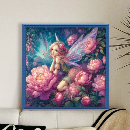 Rose Butterfly Fairy - 11CT Stamped Cross Stitch 40*40CM