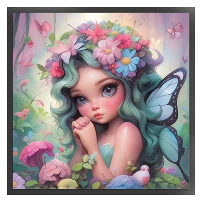 Butterfly Girl - 14CT Stamped Cross Stitch 50*50CM