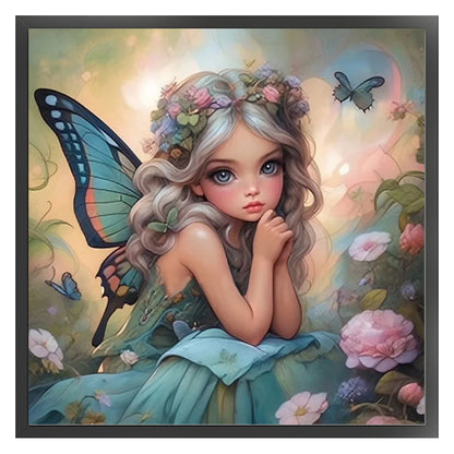 Butterfly Girl - 14CT Stamped Cross Stitch 50*50CM