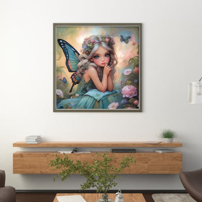 Butterfly Girl - 14CT Stamped Cross Stitch 50*50CM