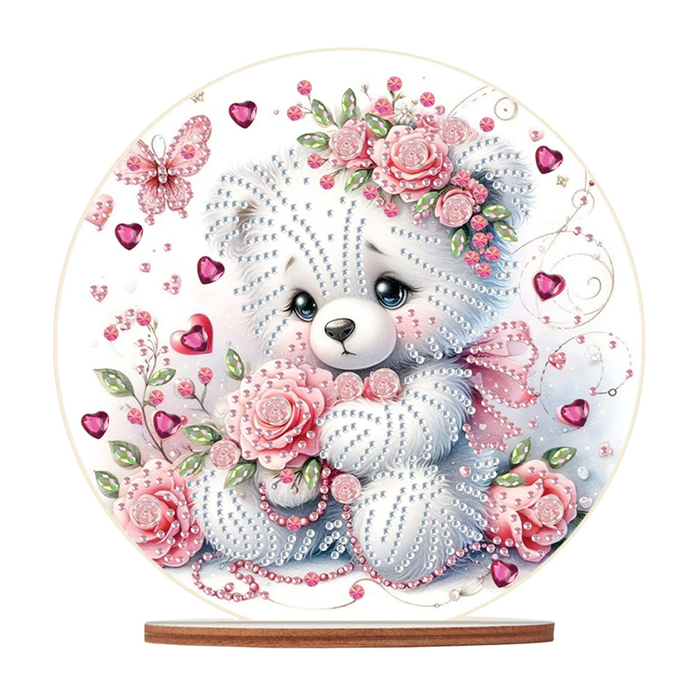 Special Shaped Bear Diamond Painting Tabletop Kit Home Office Decor (Sad Bear)