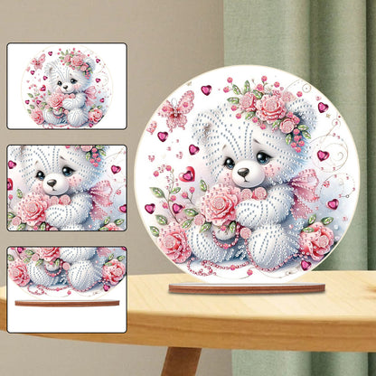 Special Shaped Bear Diamond Painting Tabletop Kit Home Office Decor (Sad Bear)