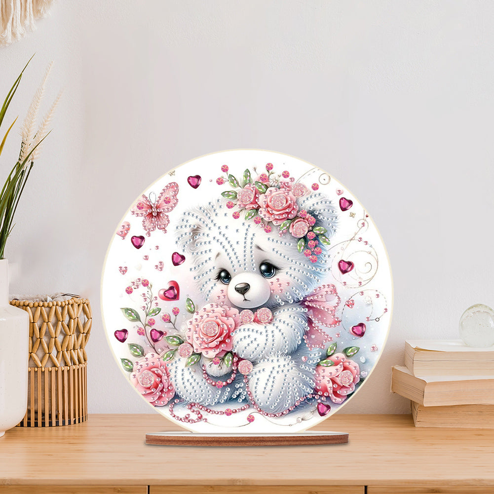 Special Shaped Bear Diamond Painting Tabletop Kit Home Office Decor (Sad Bear)