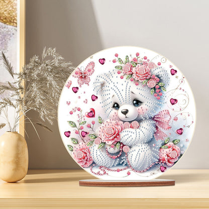 Special Shaped Bear Diamond Painting Tabletop Kit Home Office Decor (Sad Bear)