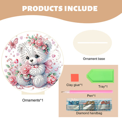 Special Shaped Bear Diamond Painting Tabletop Kit Home Office Decor (Sad Bear)