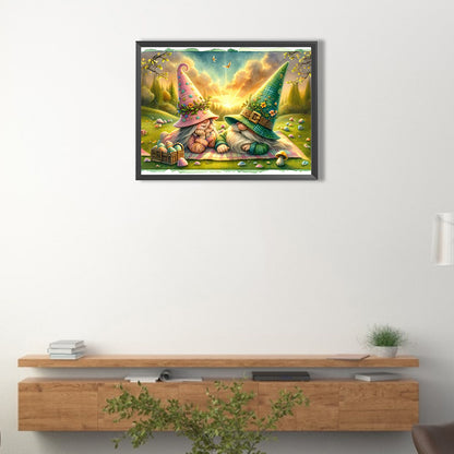 Easter Gnome Chat - Full AB Round Drill Diamond Painting 40*30CM