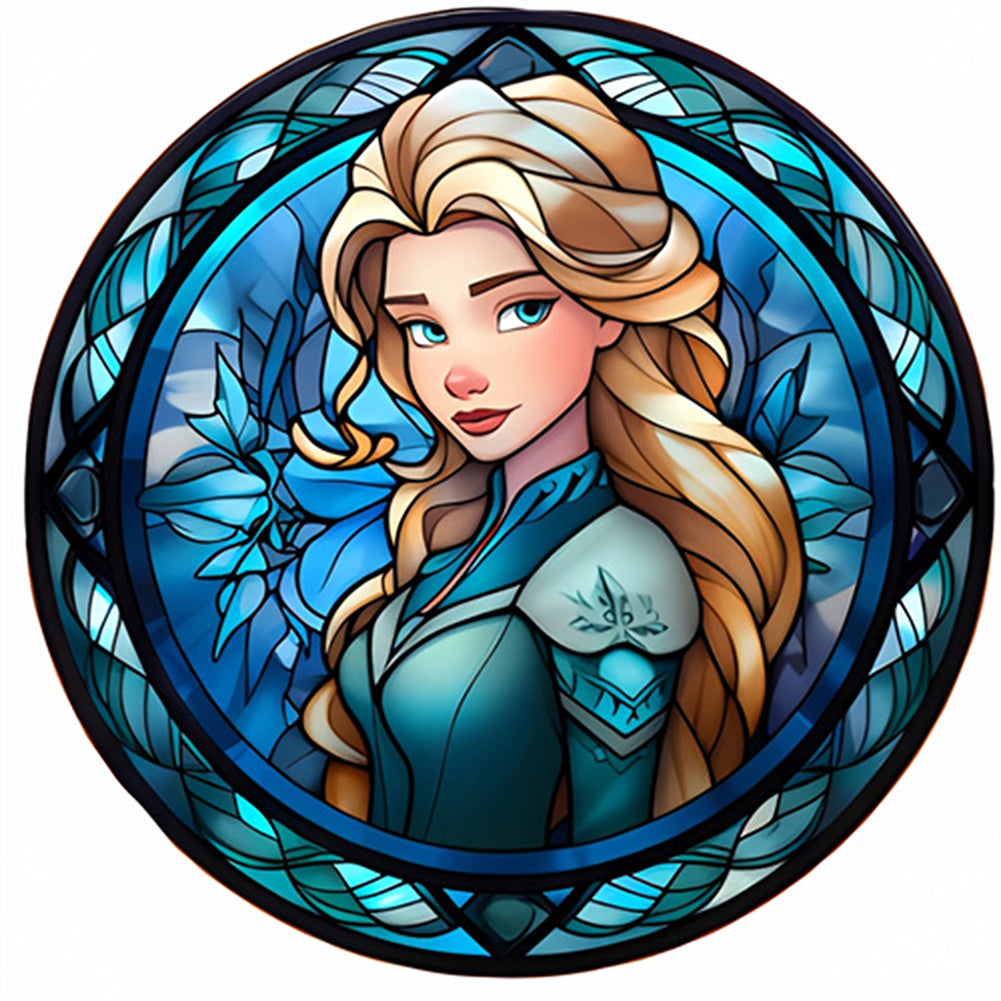 Glass Painting Disney Princess-Princess Anna - Full AB Round Drill Diamond Painting 40*40CM