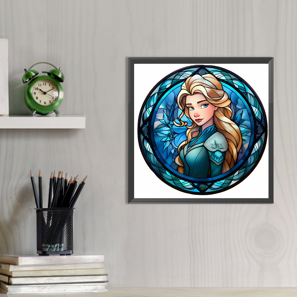 Glass Painting Disney Princess-Princess Anna - Full AB Round Drill Diamond Painting 40*40CM