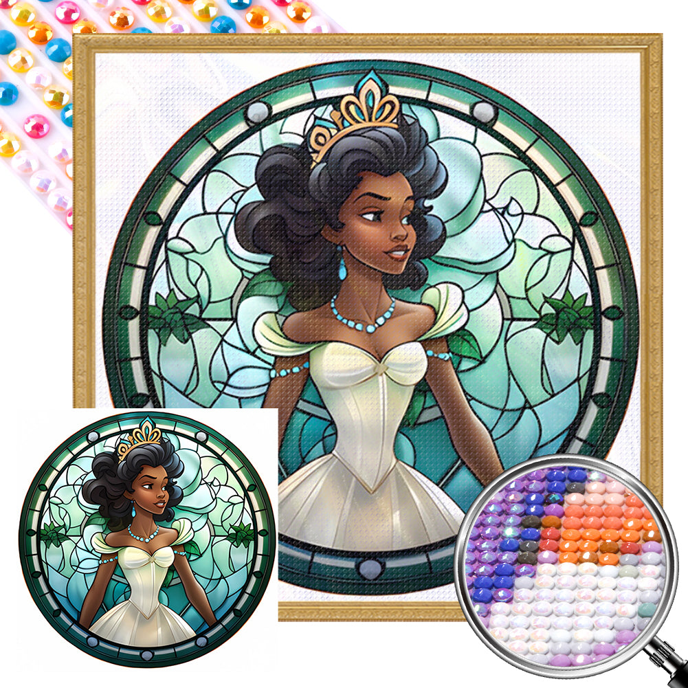 Glass Painting Disney Princess-Princess Diana - Full AB Round Drill Diamond Painting 40*40CM