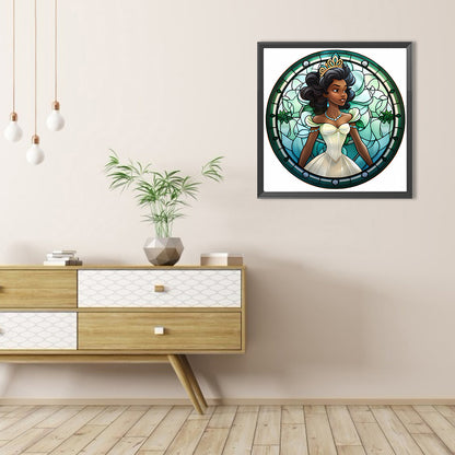 Glass Painting Disney Princess-Princess Diana - Full AB Round Drill Diamond Painting 40*40CM