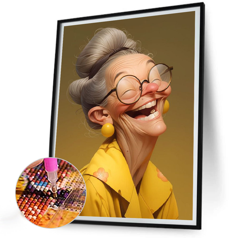 Funny Grandma - Full Round Drill Diamond Painting 30*40CM