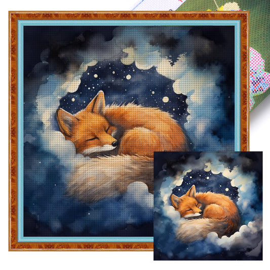 Sleeping Fox - 14CT Stamped Cross Stitch 40*40CM