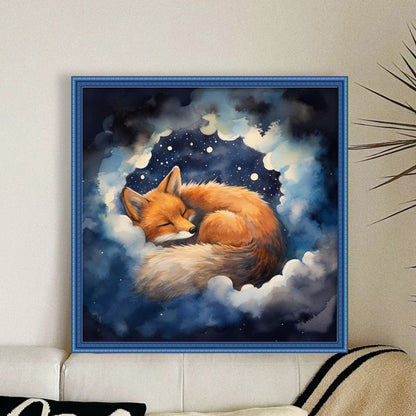 Sleeping Fox - 14CT Stamped Cross Stitch 40*40CM