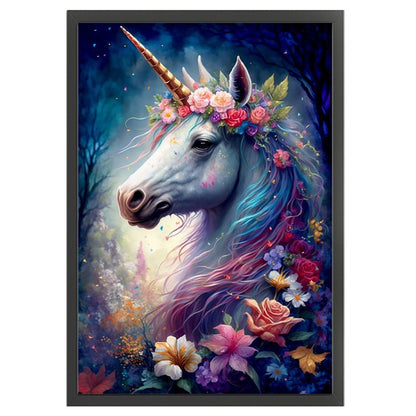 Unicorn Flowers - 16CT Stamped Cross Stitch 40*60CM