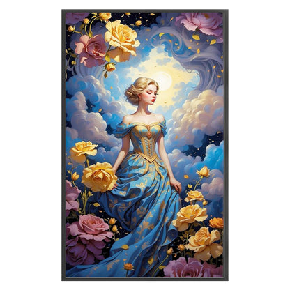 Flower Woman - 11CT Stamped Cross Stitch 50*85CM