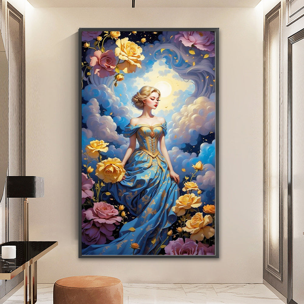 Flower Woman - 11CT Stamped Cross Stitch 50*85CM