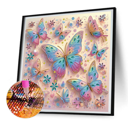 Butterfly Group - Special Shaped Drill Diamond Painting 30*30CM