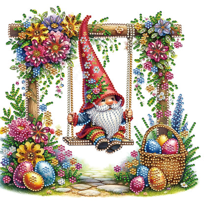 Easter Swing Gnome - Special Shaped Drill Diamond Painting 30*30CM