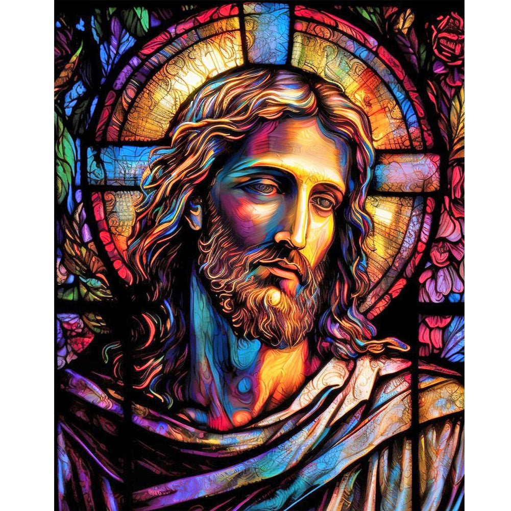 Glass Painting Jesus - Full Round Drill Diamond Painting 40*50CM