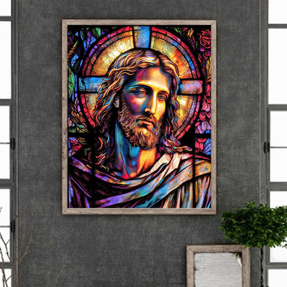 Glass Painting Jesus - Full Round Drill Diamond Painting 40*50CM