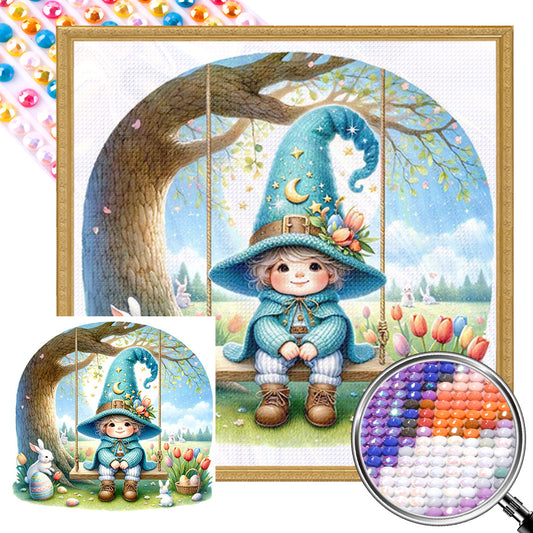 Swing Gnome - Full AB Round Drill Diamond Painting 30*30CM